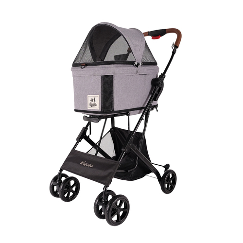 Ibiyaya Travois Tri-fold Pet Travel Stroller System - Nimbus Gray main image