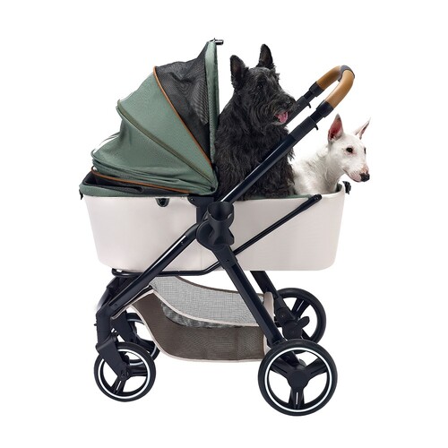 Ibiyaya Retro Luxe Folding Pet Stroller for Pets up to 30kg - Soft Sage  main image