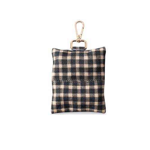 Fringe Studio Canvas Dog Poop Waste Bag Dispenser with Keychain - Black Gingham main image