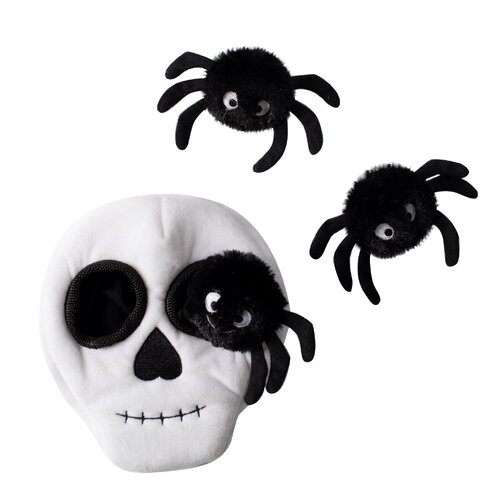 Fringe Studio Plush Squeaker Dog Toy - Skull Burrow + 3 Spiders main image