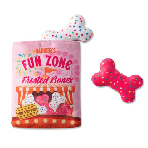 Fringe Studio Plush Burrow Interactive Dog Toy - Fun Zone Bones main image
