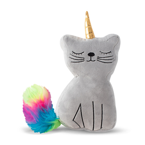 Fringe Studio Caticorn Rainbow Unicorn Cat Plush Squeaker Dog Toy main image
