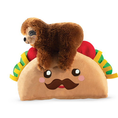 Fringe Studio Taco Sloth Plush Squeaker Dog Toy main image