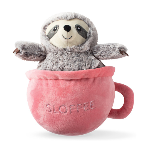 Fringe Studio Sloffee Sloth in a Coffee Cup Plush Squeaker Dog Toy main image