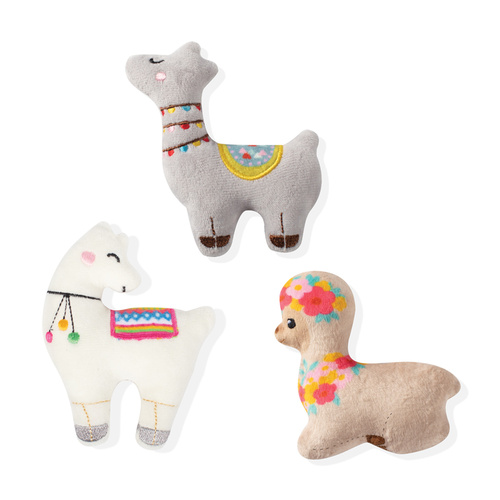 Fringe Studio Minis Llama Love 3-Piece Plush Dog Toy Set main image