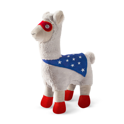 Fringe Studio Super Llama To The Rescue Superhero Plush Squeaker Dog Toy main image