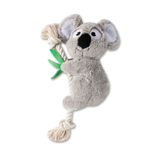 Fringe Studio Koala on a Rope Plush Squeaker Dog Toy main image