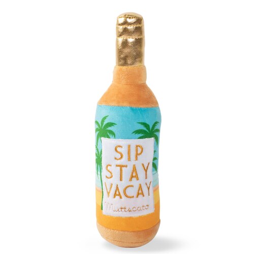 Fringe Studio Plush Bottle Squeaker Dog Toy - Sip Stay Vaycay  main image