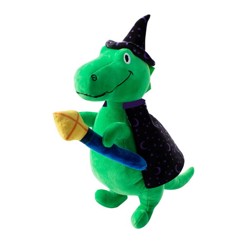 Fringe Studio Halloween Plush Squeaker Dog Toy - Spell-A-Saurus Dino Witch main image