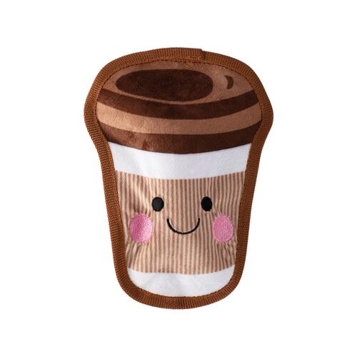 Fringe Studio Happy Coffee No Stuffing Plush Dog Toy main image
