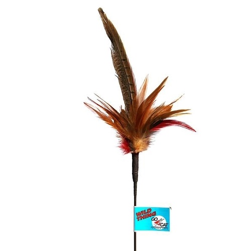 Go Cat Feather Cat Teaser Toy - Short Wild Thing Cat Wand Toy main image
