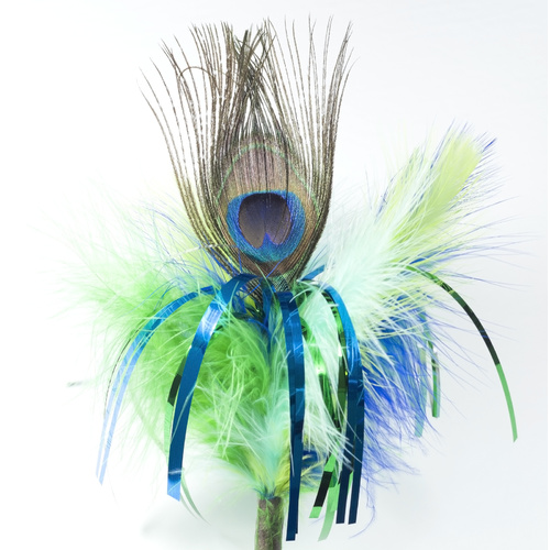 Go Cat Feather Cat Teaser Toy - Peacock Sparkler with Short Wand main image