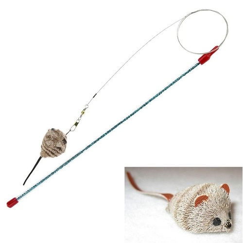 Da Bird Cat Catcher Cat Teaser - Wand with Replaceable Mouse on a Wire main image