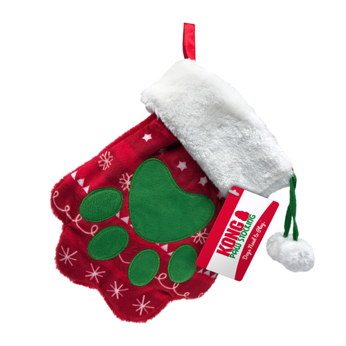 KONG Holiday Red & Green Paw Christmas Stocking - Bulk Pack of 4 main image