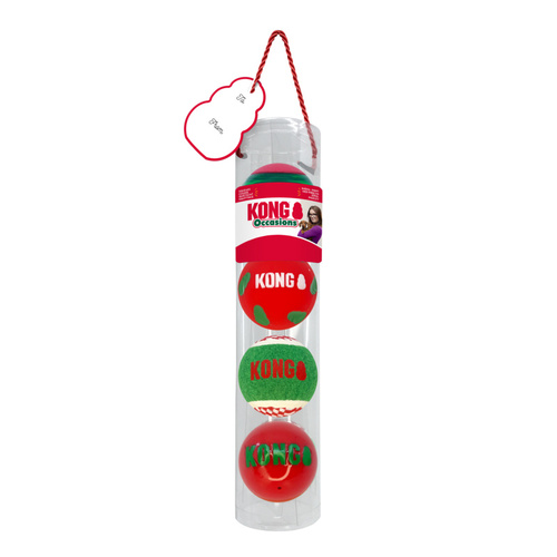 KONG Christmas Holiday Occasions Balls Dog Toy - Medium - 4 Pack main image
