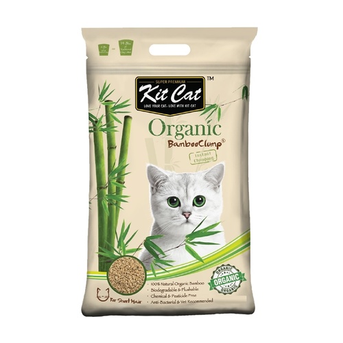 Kit Cat Flushable Biodegradable Clumping Bamboo Litter for Short Haired Cats - 9 Litres/3kg main image