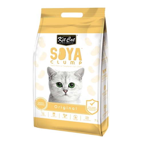 Kit Cat Soya Clumping Cat Litter made from Soybean Waste - Original 7 Litres main image