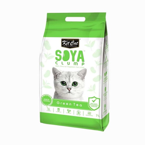 Kit Cat Soya Clumping Cat Litter made from Soybean Waste - Green Tea 7 Litres main image