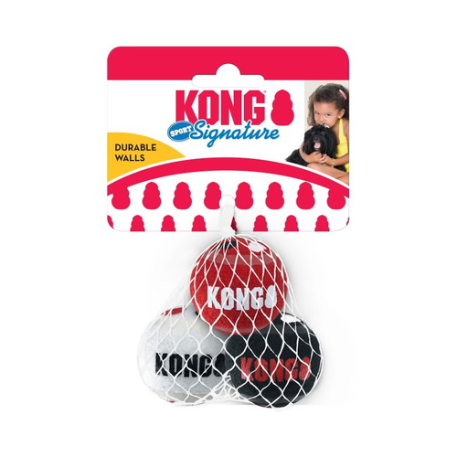 3 x KONG Signature Sport Balls Fetch Dog Toys - 3 pack of X-Small Balls main image