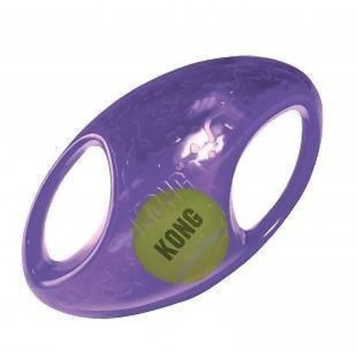 KONG Jumbler Rubber FootBall with Hidden Tennis Ball Dog Toy main image