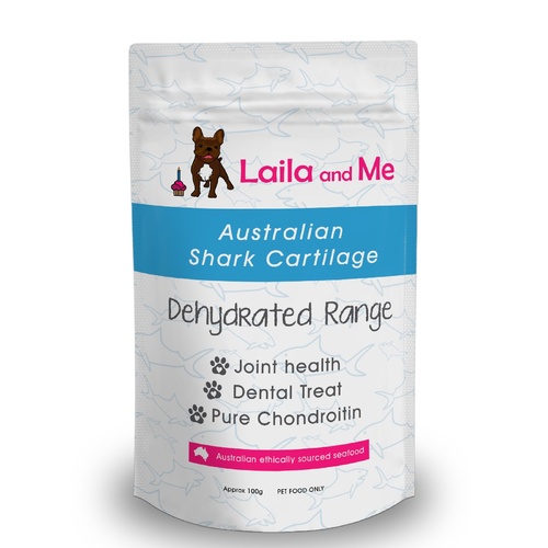 Laila & Me Dehydrated Australian Shark Cartliege - Crunchy Dog Treats 80g main image