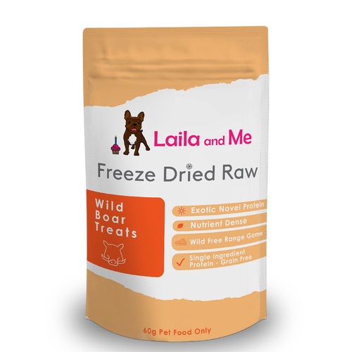Laila & Me Freeze Dried Raw Australian Wild Boar Cat & Dog Treats 60g/140g main image