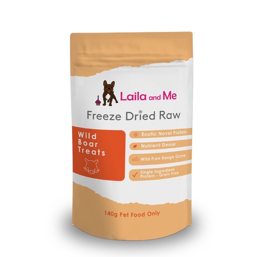 Laila & Me Freeze Dried Raw Australian Wild Boar Dog Treats 140g main image