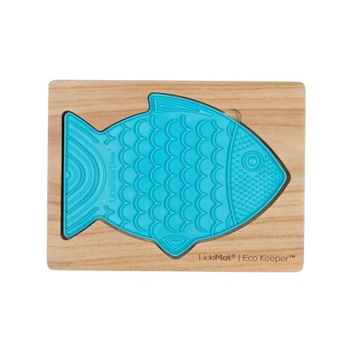 Lickimat  Wooden Eco Slow Feeder Keeper - For Fish Shaped Lick Mats main image