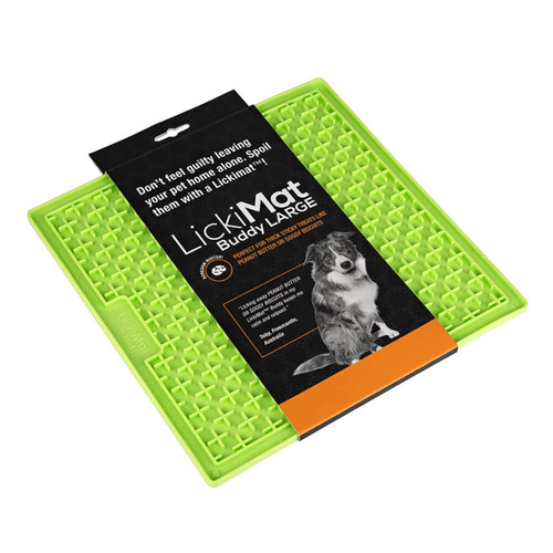 LickiMat Buddy Original Slow Food Licking Mat for LARGE Dogs - Green main image