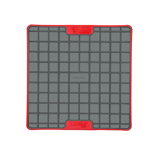 Lickimat Playdate Tuff Slow Food Licking Mat for Cats & Dogs - Red main image