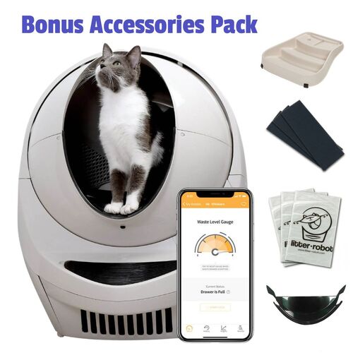 Litter Robot III Connect Automatic Cat Litter System Bisque - Essentials Bundle main image
