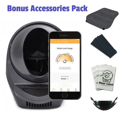 Litter Robot III Connect Automatic Cat Litter System Gunmetal - Essentials Bundle main image