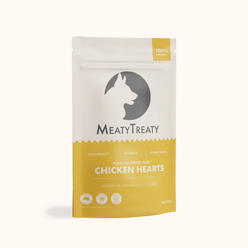 Meaty Treaty Freeze Dried Australian Chicken Hearts Cat & Dog Treats 100g main image