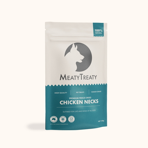Meaty Treaty Freeze Dried Australian Chicken Necks Cat & Dog Treats 100g main image
