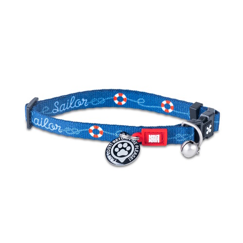 Max & Molly Smart ID Cat Collar - Sailor main image