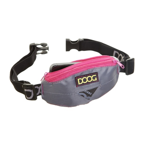 DOOG Hands-Free Dog Walking Mini Belt in Grey & Neon Pink main image