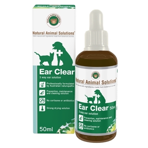 Natural Animal Solutions "Ear Clear" Ear Solution for Cats & Dogs 50ml main image