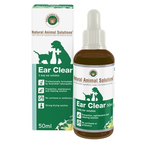 Natural Animal Solutions "Ear Clear" Ear Solution for Cats & Dogs 50ml main image