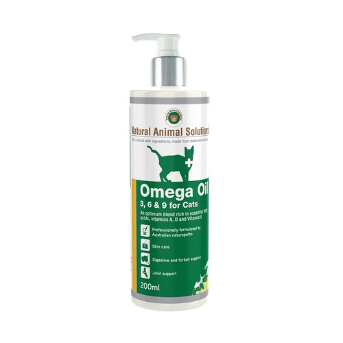 Natural Animal Solutions Omega 3,6 & 9 Supplement Oil for Cats 200ml main image