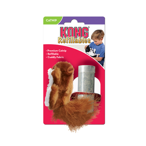 3 x KONG Squirrel Cat Toy with Refillable Catnip Tube main image