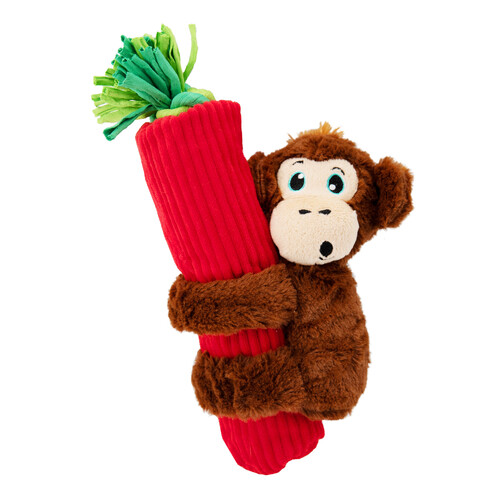Outward Hound 3-in-1 Tug & Toss Dog Toy - Cuddly Climbers Monkey main image