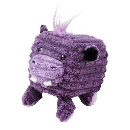 Outward Hound Cube-Eez 2-in-1 Squeaker Dog Toy - Hippo main image