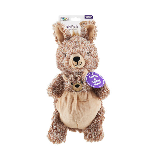 Charming Pet Pouch Pals Plush Dog Toy - Kangaroo with Baby Joey main image