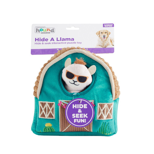 Outward Hound Hide-A-Llama Plush Dog Puzzle with 3 Squeaker Toys  main image