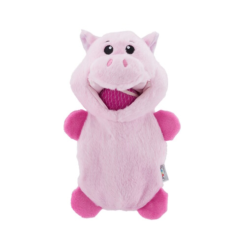 Outward Hound Hide-a-Ball Hogz Dog Toy - Piggy with 3 Tennis Balls main image