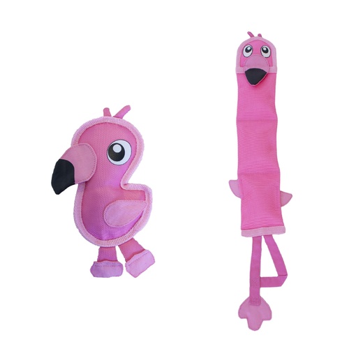 Outward Hound Fire Biterz Flamingo Tough Dog Toy main image