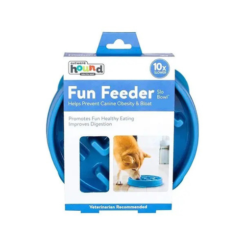 Outward Hound Fun Feeder Slow Food Bowl for for Dogs Blue Notch main image