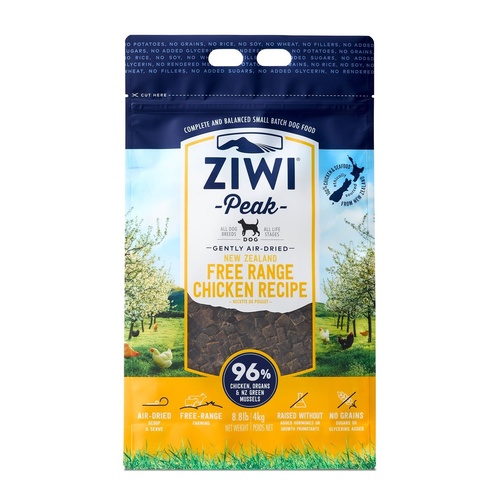 Ziwi Peak Air Dried Grain Free Dog Food 4kg Pouch - Free Range New Zealand Chicken main image