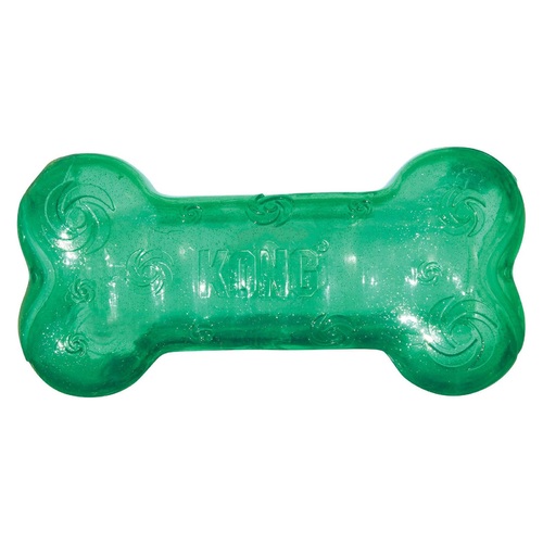 4 x KONG Squeezz Crackle Textured Glitter Bone Dog Toy in Assorted Colours - Large main image