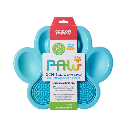 PAW 2-in-1 Slow Feeder & Anti-Anxiety Food Lick Pad for Cats & Dogs - Blue main image